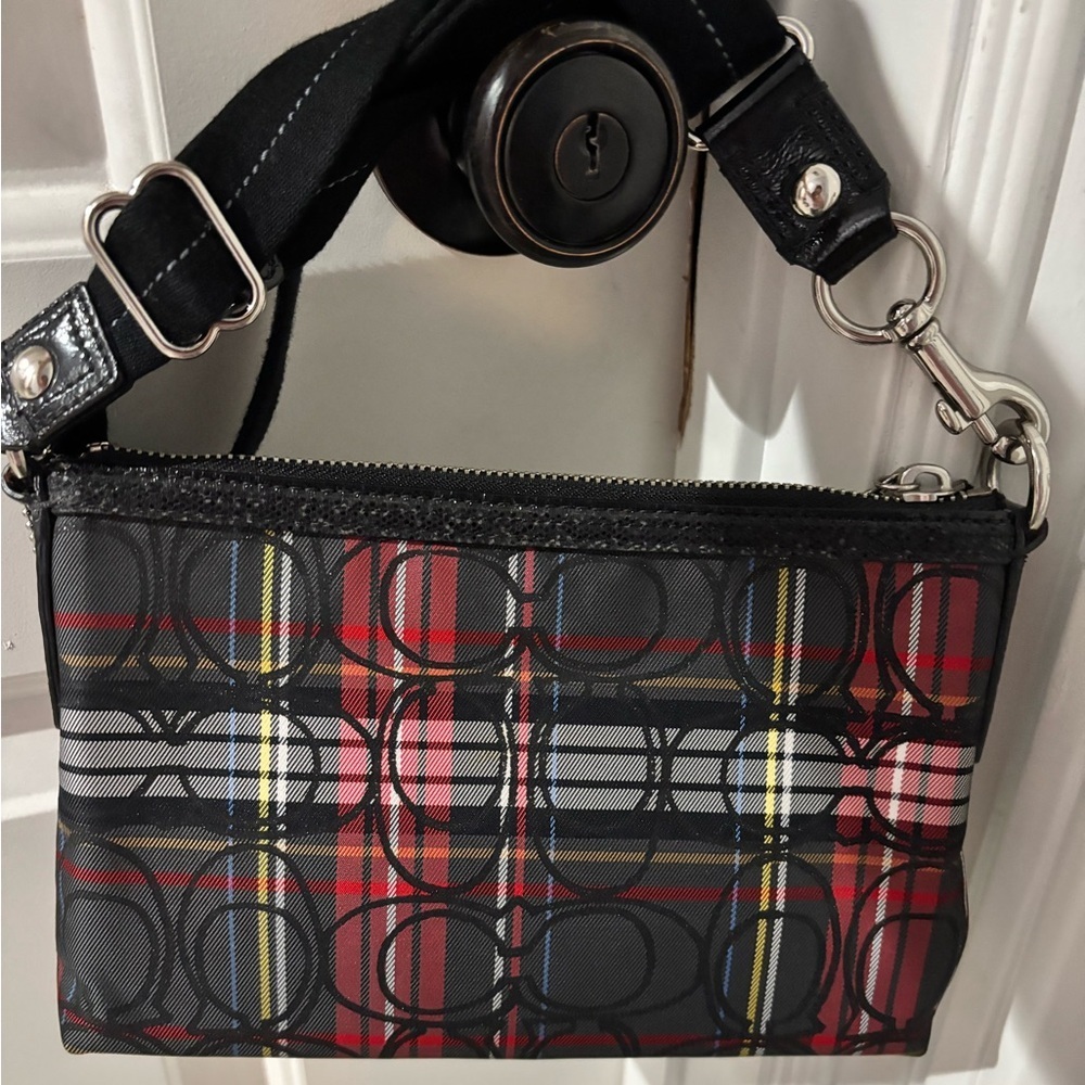 Coach Plaid Tartan Poppy Crossbody Bag - Picture 5 of 9